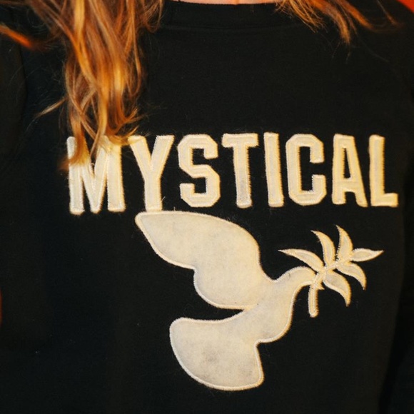 New Stoned Immaculate MYSTICAL Black/White Dove Sweatshirt Large L NWT $190 - Picture 3 of 5